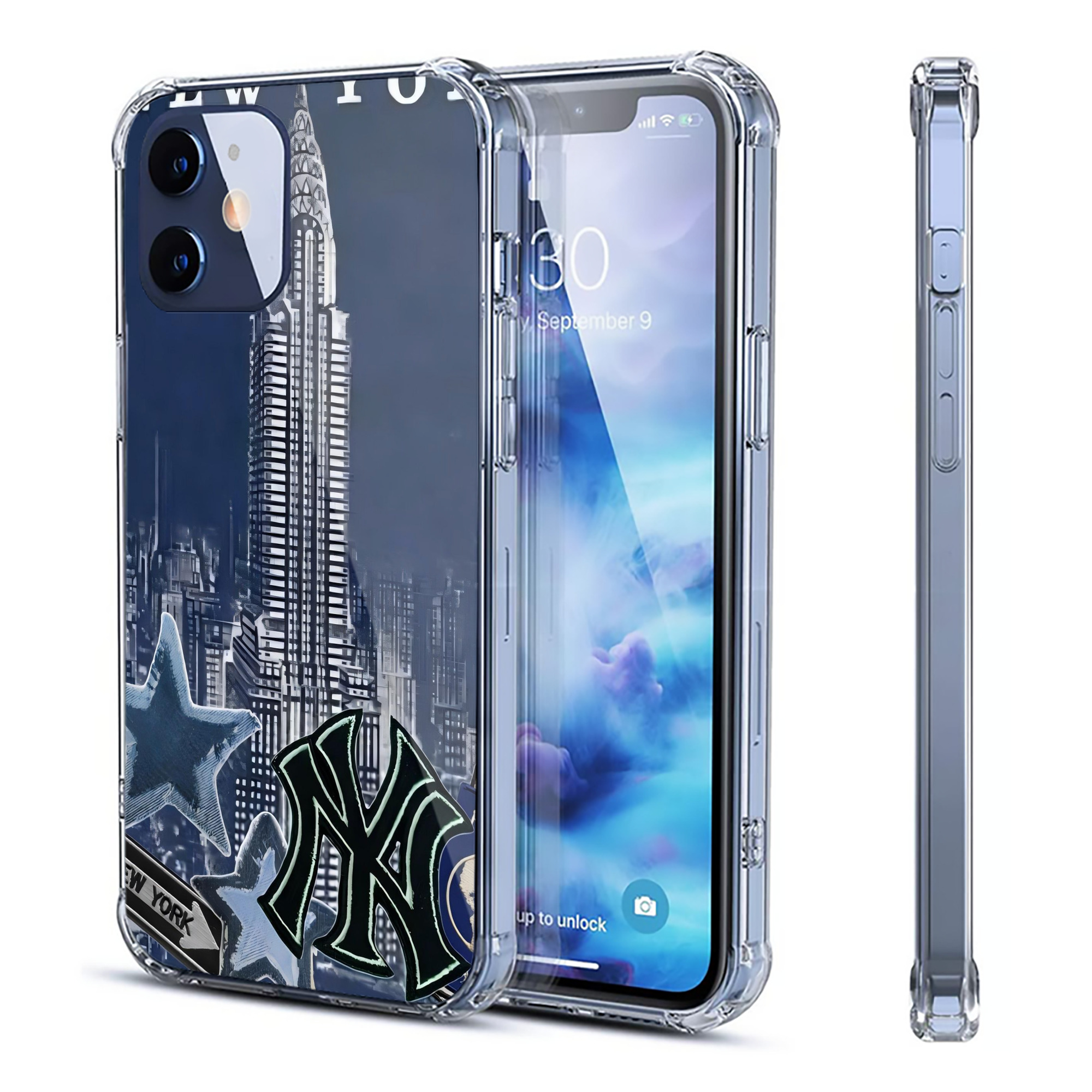 New York Yankees 331 Clear IPhone 12 Case – Soft TPU With UV Print – Enhanced Drop Protection, Precise Fit, Anti-Fingerprint, Customizable Design, Scratch-Resistant, Yellow-Resistant